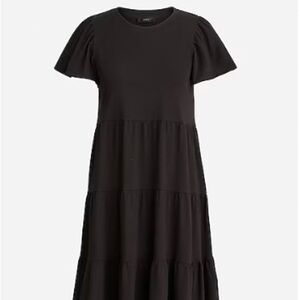 J.Crew Knit broken-in jersey tiered mini dress BLACK